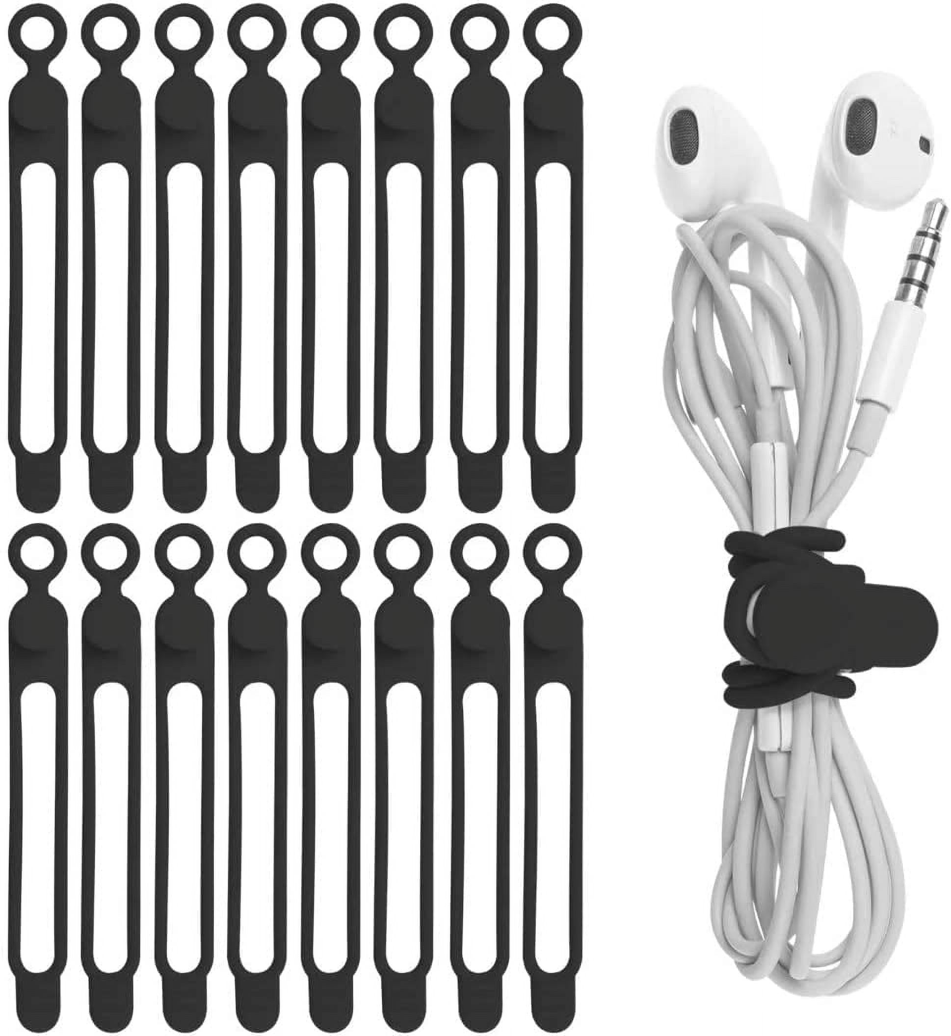16Pcs Silicone Cable Straps Wire Organizer for Bundling Earphone, Phone ...