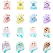 NOBRAND 16Pcs Silicone Focal Beads Bubble Tea Silicone Beads Ferris Wheel Flatback Beads