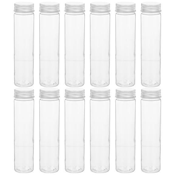16Pcs Small Clear Vials with Air Tight Screw Caps Plastic Tubes for Laboratory and Storage