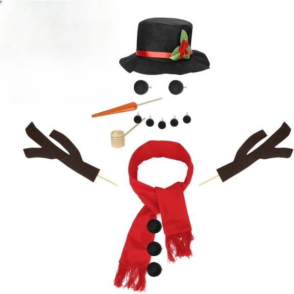16Pcs Snowman Decorating Kit, Snowman Making Kit Snow Toys for Winter Outdoor Party Christmas Holiday Decoration(1 Pack)