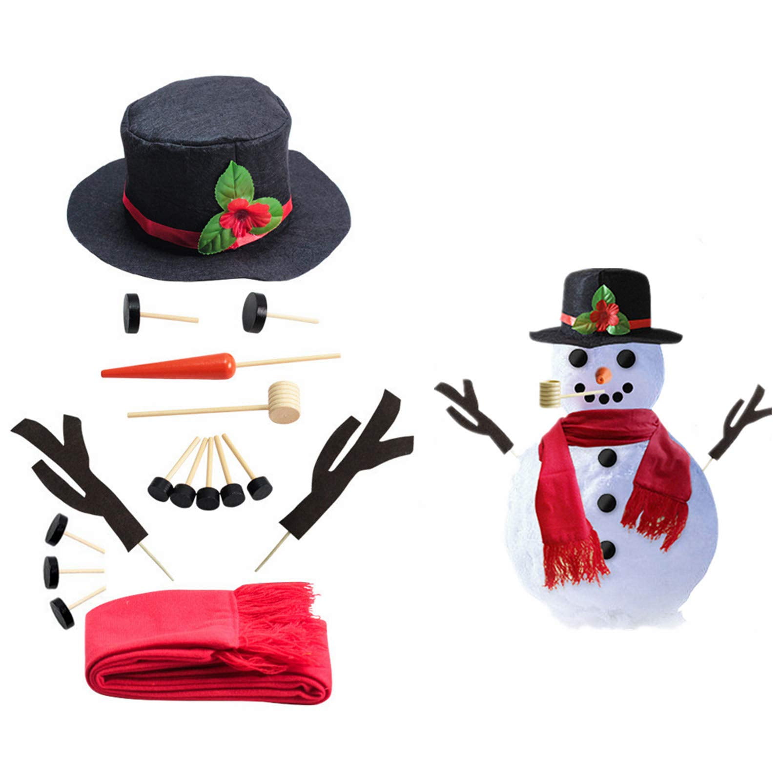 16PCS Snowman Dressing Making Kit Winter Party Outdoor Garden Christmas  Decor
