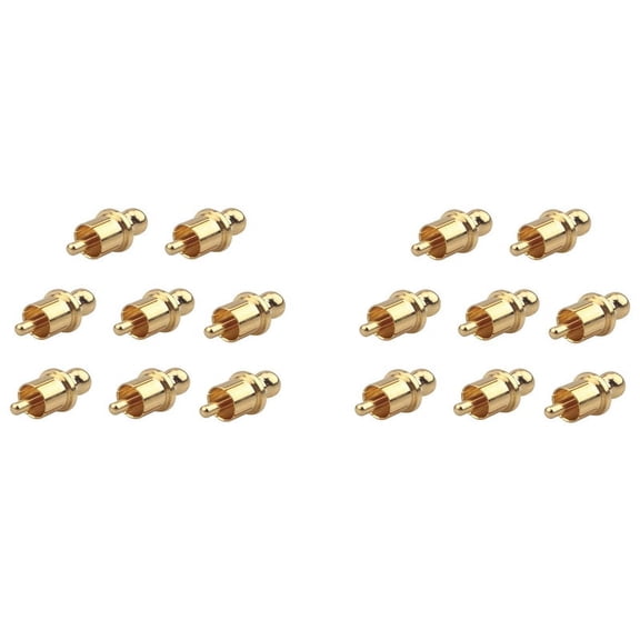 16Pcs Socket Cover Cap Gold Plated Cap Plug Short-Circuit Socket Phono Connector Shielding Shielding Plug,16 x RCA Plug Cap,Gold