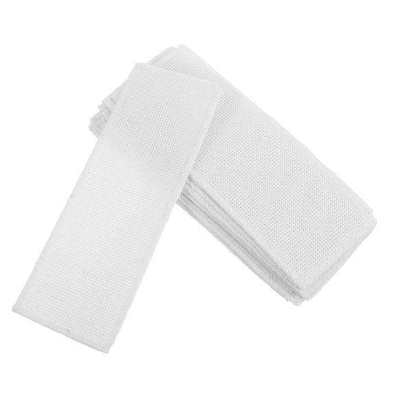 16Pcs Soft Cotton White DIY Cross Stitch Bookmarks Ideal for Embroidery and Sewing Crafts