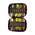 16Pcs Spinner Baits Trouts Fishing Lures Sequins Baits Treble Hook Hard ...