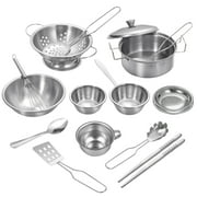 16Pcs Stainless Steel Cookware Set Saucepan Lids Pot Cooking Kitchen