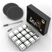 16Pcs Stainless Steel Metal Ice Cubes Reusable - Metal Stones Ice Cube for Drinks, High Cooling Technology, for Beverage, Fathers Day Dad Gifts for Men Husband