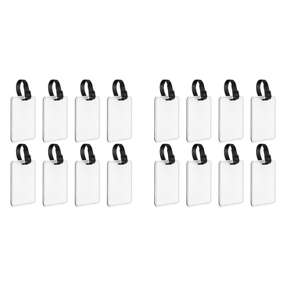 16Pcs Sublimation Luggage Tags Name Tag Blank Suitcase Tags Heat Transfer Bag Tags Business ID Card Holder
