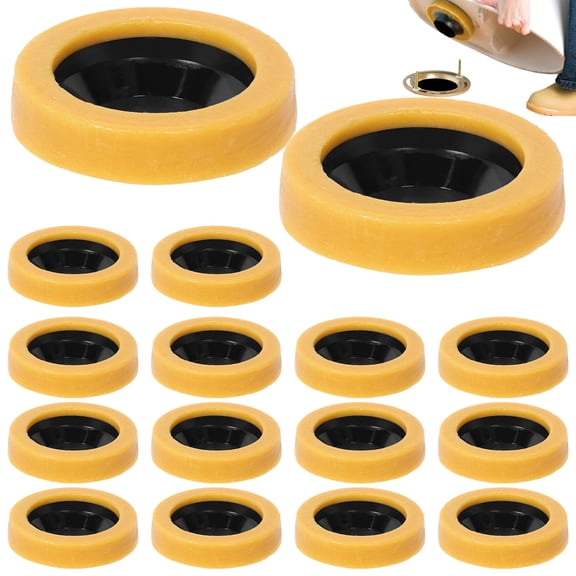 TMWEFUSC 16Pcs Toilet Bowl Wax Ring Gasket Seal, 1 Inch Thickness Universal Toilet Wax Ring for 3 Inch to 4 Inch Drain Pipes Gas Watertight Seal