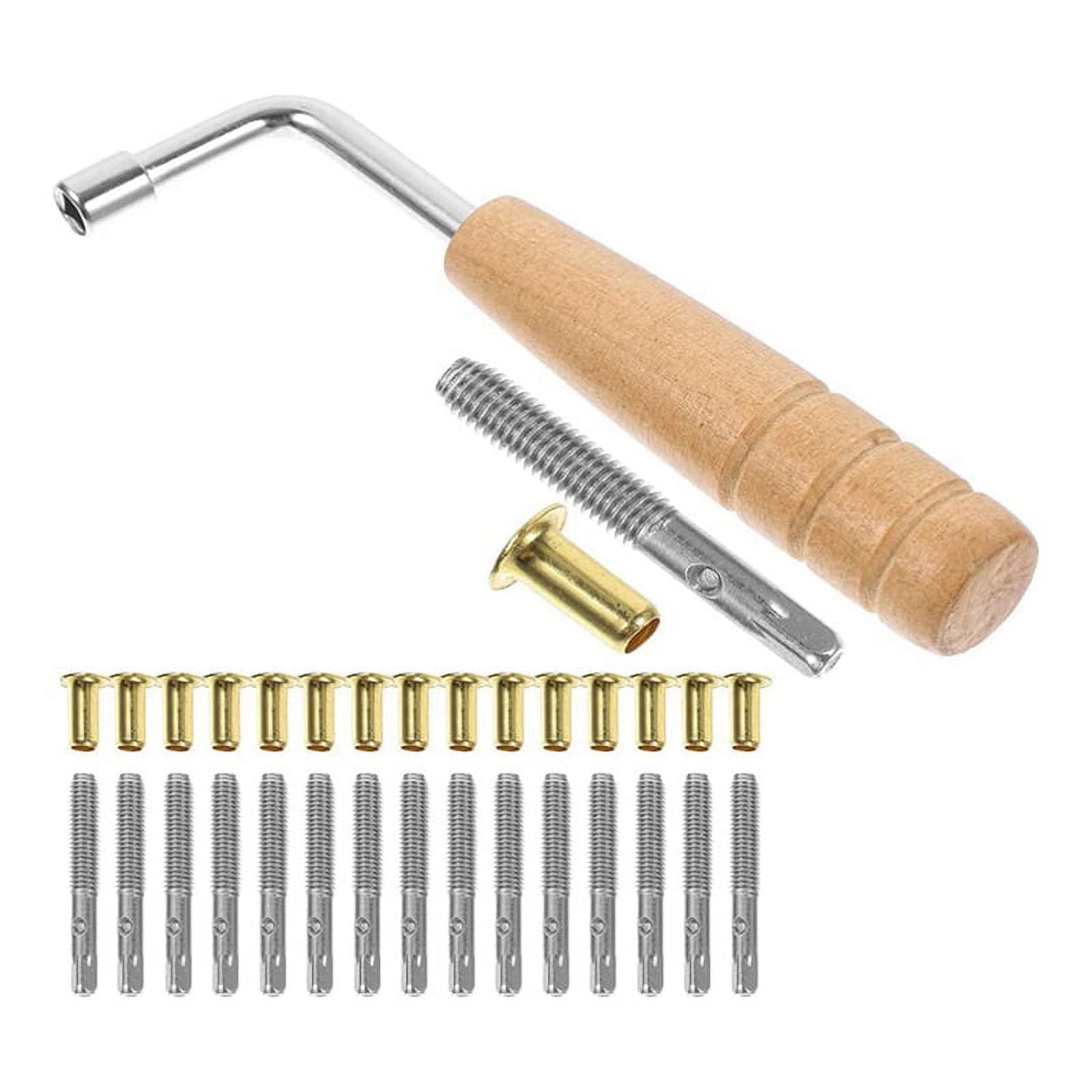 16Pcs Tuning Pin Nails and 16Pcs Rivets,with LShape Tuning Wrench,for