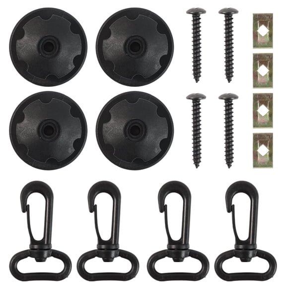 16Pcs Universal Car Rear Trunk Storage Net Clip Hook Tie Down Ring Loop Hooks