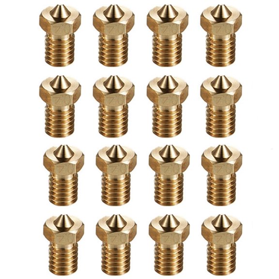 16Pcs V6 Nozzles 0.4mm Compatible for E3D V5 V6 Hotend, V6 Nozzle 0.4mm Compatible with ANYCUBIC I3 Mega A8 Prusa I3 MK3/MK3S 3D Printer Extruders Brass Nozzles,