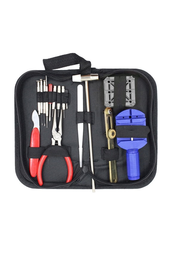 16-Piece Watch Repair Tool Kit With Spring Bar Remover And Case Opener Set For Maintenance