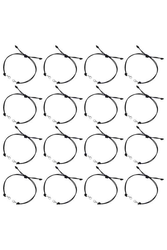 16Pcs Waxed Cotton Cord Adjustable Bracelet Makings Black 5.91~10.16 inch(15~25.8cm) 1mm DIY