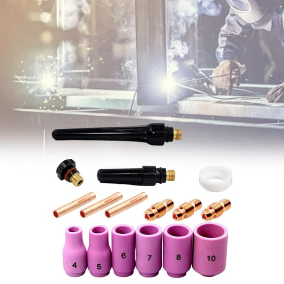 16Pcs Welding Consumables Replacement 1/8 inch TIG Collet Body Consumables for 9 20 25 Series TIG Welding Easy to Use