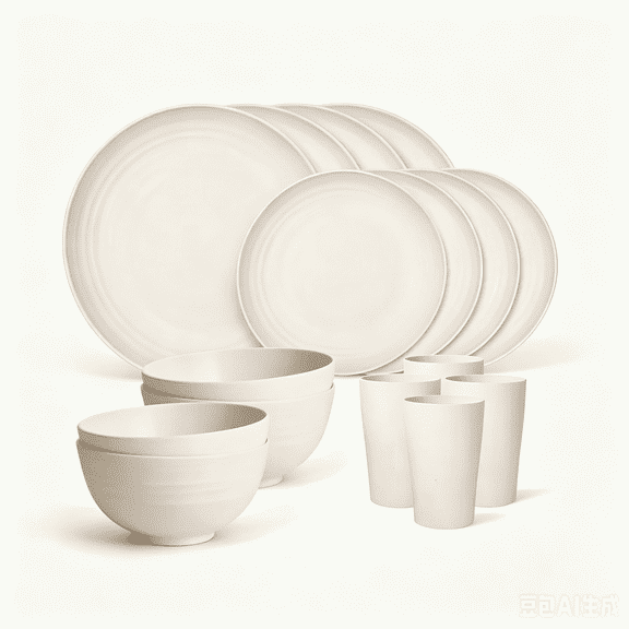 16Pcs Wheat Straw Dinnerware Set Service for 4/8, Unbreakable Lightweight Plates Bowls Cups, Microwave Dishwasher Safe Modern Kitchen Dishes Holiday Gift