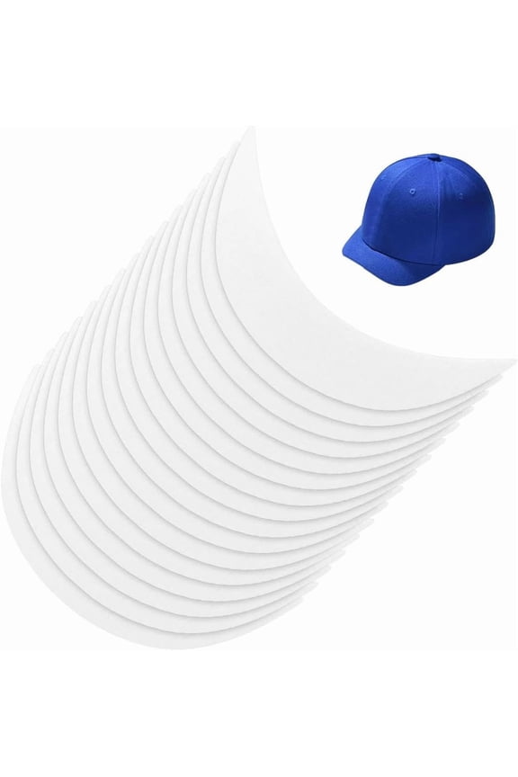 16Pcs White Brim Hat Brim Stiffeners Cap Visor Insert 7x3.2x0.07inch Crochet or Knit Plastic Brim Hat