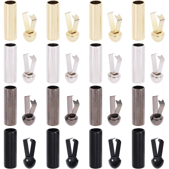 16Pcs Zinc Alloy Cord Ends Shoelace Tips Replacement Head Shoelace Cylindrical Tips Cords End Shoelace Head Assortment Kit for DIY Making