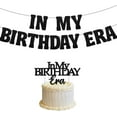 thumbnail image 1 of 16Pcs in My Birthday Era Banner Birthday Party Decorations Black Glitter Paper Letter Word Banner for Adults Kids Girls Birthday Party Supplies Favor, 1 of 6