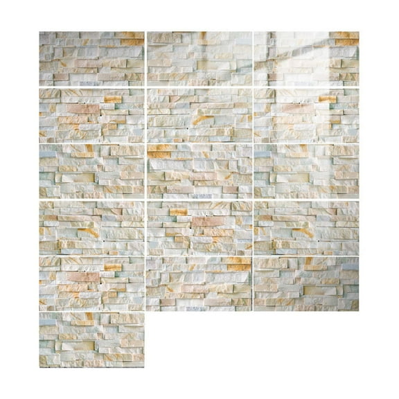 16Pcs/set Imitation Marble Self Adhesive 3D Brick Wallpaper for Room Kitchen
