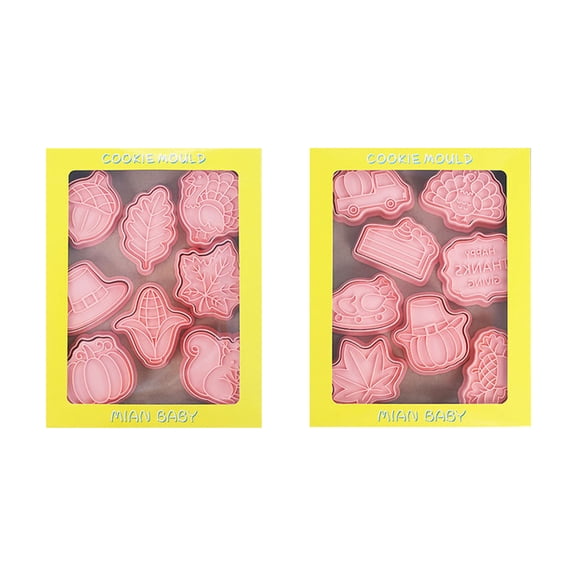 16Pieces Thanksgiving Biscuit Mould Plastic Cookie Biscuit Kitchen Baking Tool for Baking Lover
