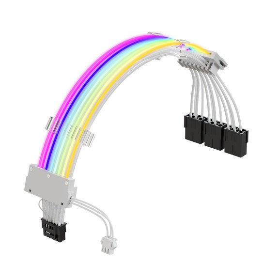 16Pin Cable,PCIE GPU Cable 16AWG 600W Cable Adapter High Current Power Cable ARGB Synchronous Cable Accessories