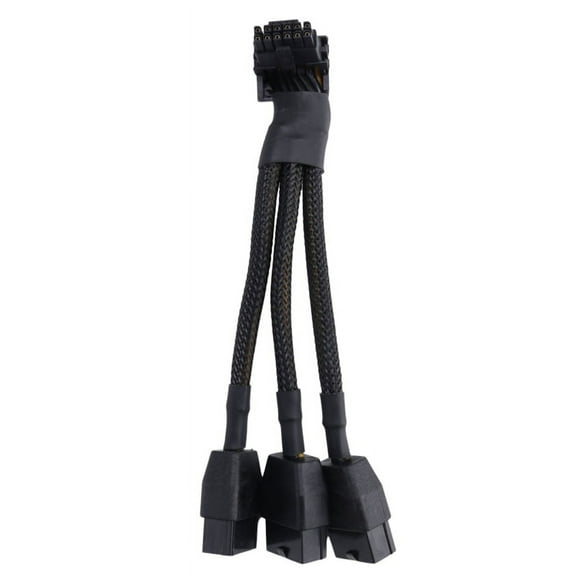 16Pin GPU Cable to 3X 8 Pin Pcie Extension - 16AWG PCIE 5.0 Right Angle 16 Pin 12+4Pin Supply Adapter(Type B)