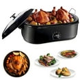 thumbnail image 1 of 16 Qt Electric Roaster Oven for Turkey, 1450 Watts Roasters with Advanced Temperature Control (150-450°F), Self-Basting Lid, and Stainless Steel Rack for Easy Cooking and Serving, 1 of 9