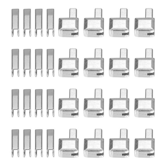 16Sets Zipper Repair Kits, #5 Retainers Box & Insertion Pins, Metal Latch Sliders for Bags Coats, Silver Tone