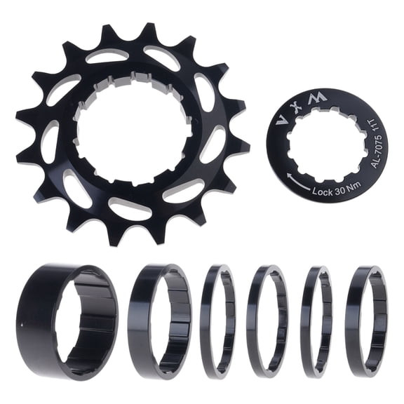 16T 18T Single Speed Cogs Conversion Set for Multiple Speeds Bikes, Single Speed Cassettes with Spacer and Locking Rings
