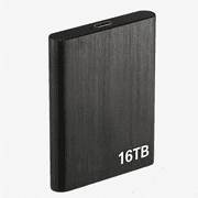 16TB Portable External USB 3.0 Hard Drive, Slim Memory Expansion Device for Storage and Backup, Compatible with PC and Laptop Computers,Black