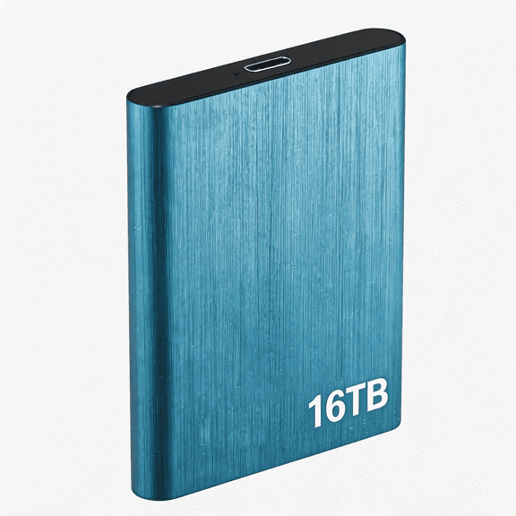 16TB Portable External USB 3.0 Hard Drive, Slim Memory Expansion Device for Storage and Backup, Compatible with PC and Laptop Computers,Blue