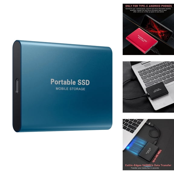 16TB Portable External USB 3.1 Hard Drive, Slim Memory Expansion Device for Storage and Backup, Compatible with PC, Laptop Computers and Phones