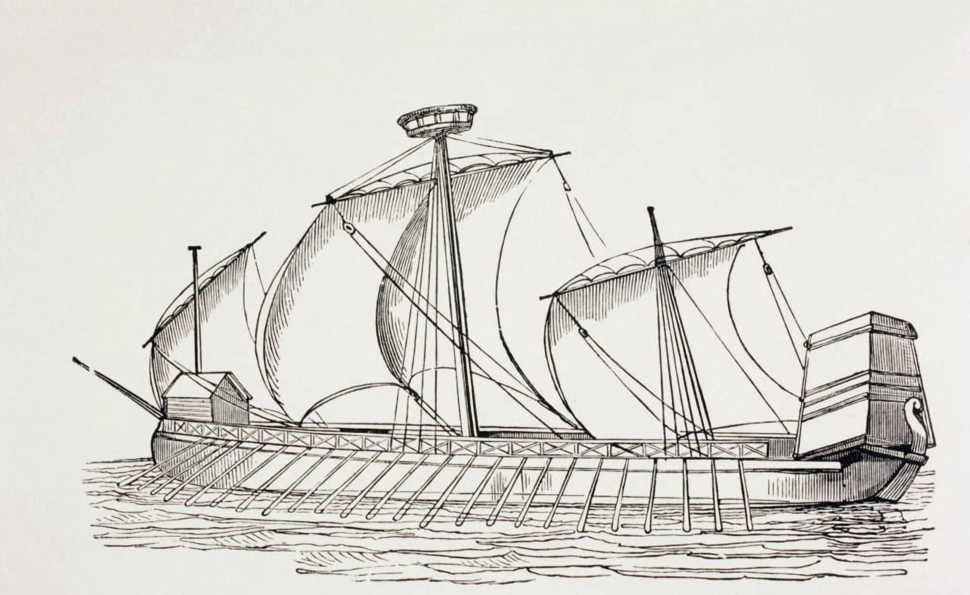 16Th Century Three Masted Galley With Square Sails From Military And Religious Life In The Middle Ages By Paul Lacroix Published London Circa 1880 Canvas Art - Ken Welsh Design Pics (18 x 11)