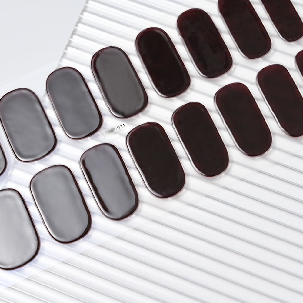 16Tips Semi-Cured Gel Nail Sticker Pure Color UV/LED Lamp Gel Nail Polish Wraps Long-Lasting Full Cover Gel Sticker Nail Decor # #