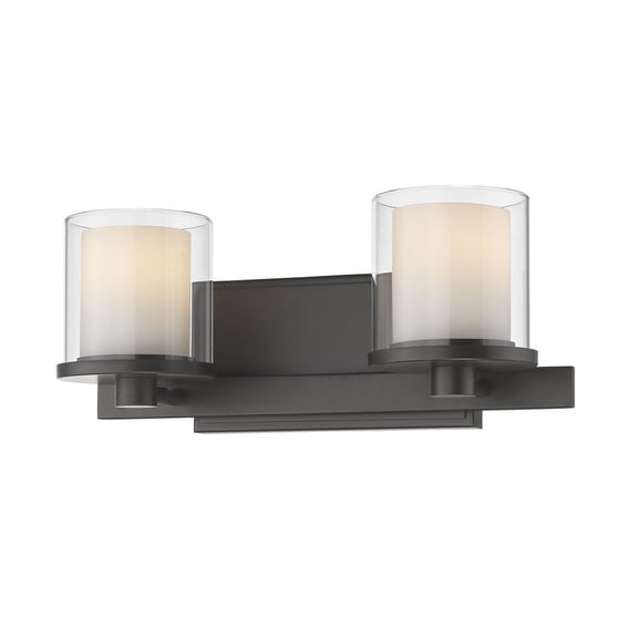 1918-2V-BRZ-LED-Z-Lite-Schema - 16W 2 LED Bath Vanity in Modern Style - 14.5 Inches Wide by 6 Inches High-Bronze Finish