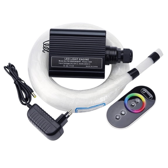 16W LED Fiber 0ptic Star Ceiling Lighting Kit 0.75mm 2meters 150pcs/200pcs PMMA optical fiber + RGB light engine touch remote