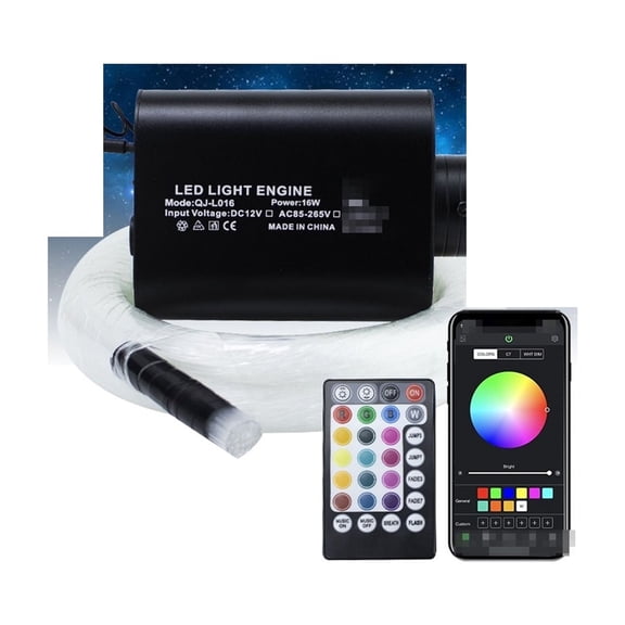 16W RGBW LED Fiber Optic Star Sky Ceiling Kit Light 200pcs/300pcs/400pcs *0.75MM*2M With Smartphone APP Bluetooth Controller ,Safe to Use