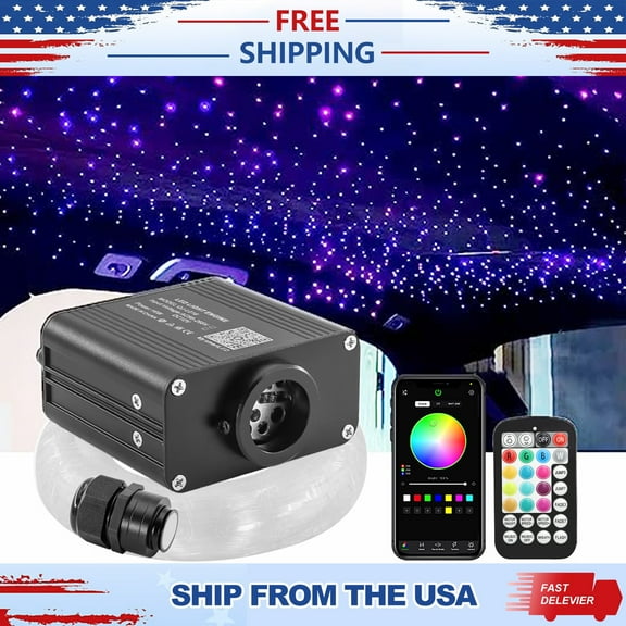 BESTUND Starlight Headliner Kit 16W Twinkle Effect Ceiling Lights for Car/Home Roof 550pcs*0.03in*13.1ft Music Mode Fiber Optic Lights with APP/Remote Control