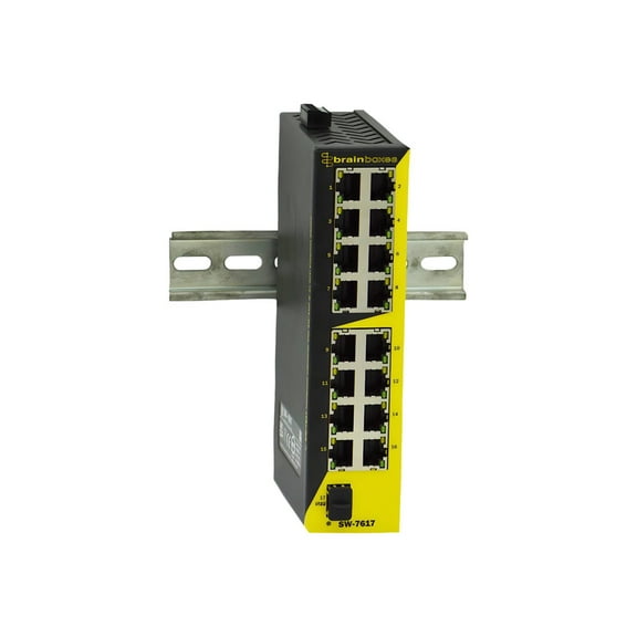 Brainboxes SW-7617 16x 10/100 1x Sfp Enet Switch Perp Hardened Industrial Ethernet Switch