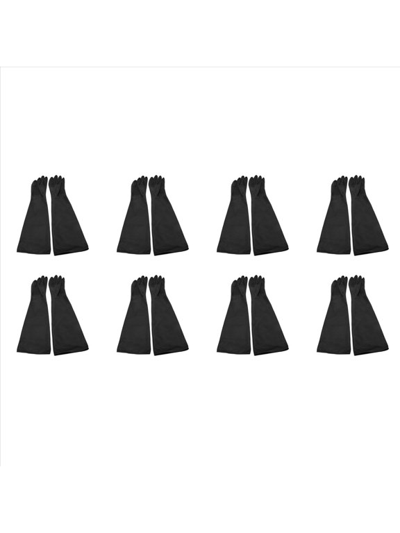 16X Sand Blasting Gloves for Sandblast Cabinet Gloves 60X20cm,8 x pair of sandblasted gloves,black