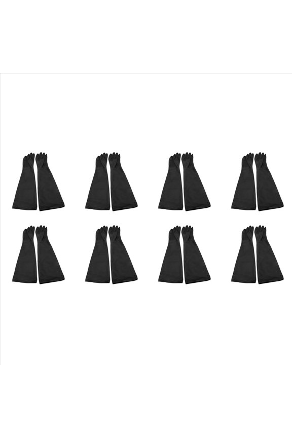 16X Sand Blasting Gloves for Sandblast Cabinet Gloves 60X20cm,8 x pair of sandblasted gloves,black