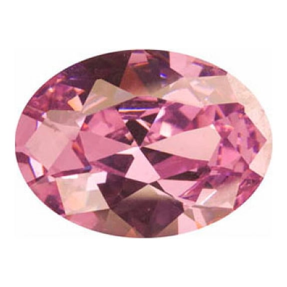 16X12mm Oval Pink Rose CZ - Pack of 1