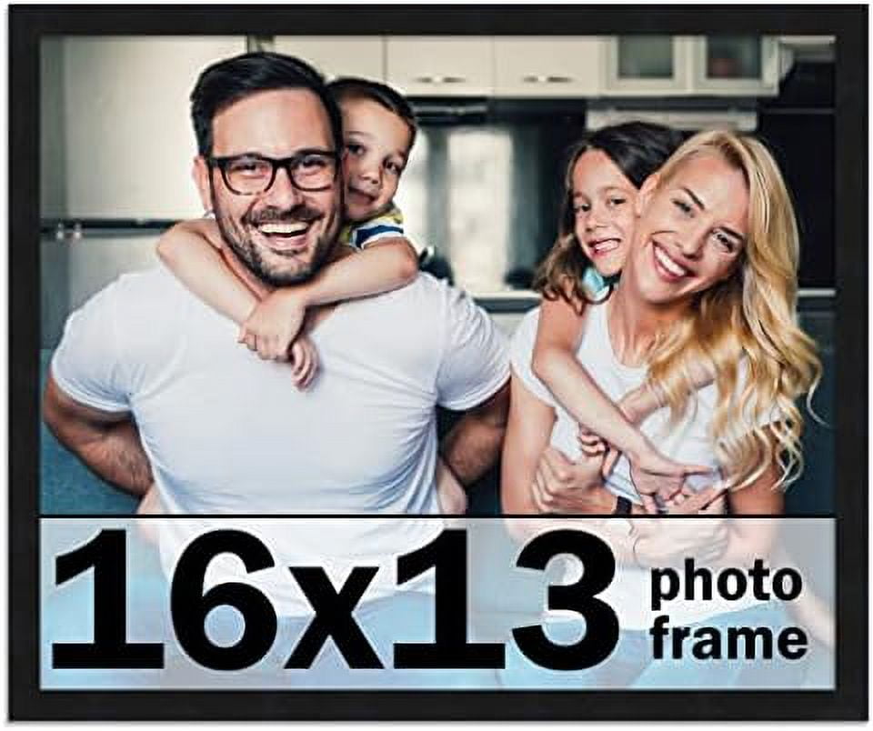 16X13 Frame Black Picture Frame Complete Modern Photo Frame Includes UV Shatter Guard Front