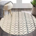 thumbnail image 1 of 16X16 Area Rug, Cream Color, Bed, Living Room, Round Carpet, Geometric Wool, Hand Tufted Rugs, 1 of 6