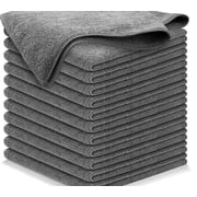 RAR 16x16 Inch Microfiber Towels, Gray, 10 Pack