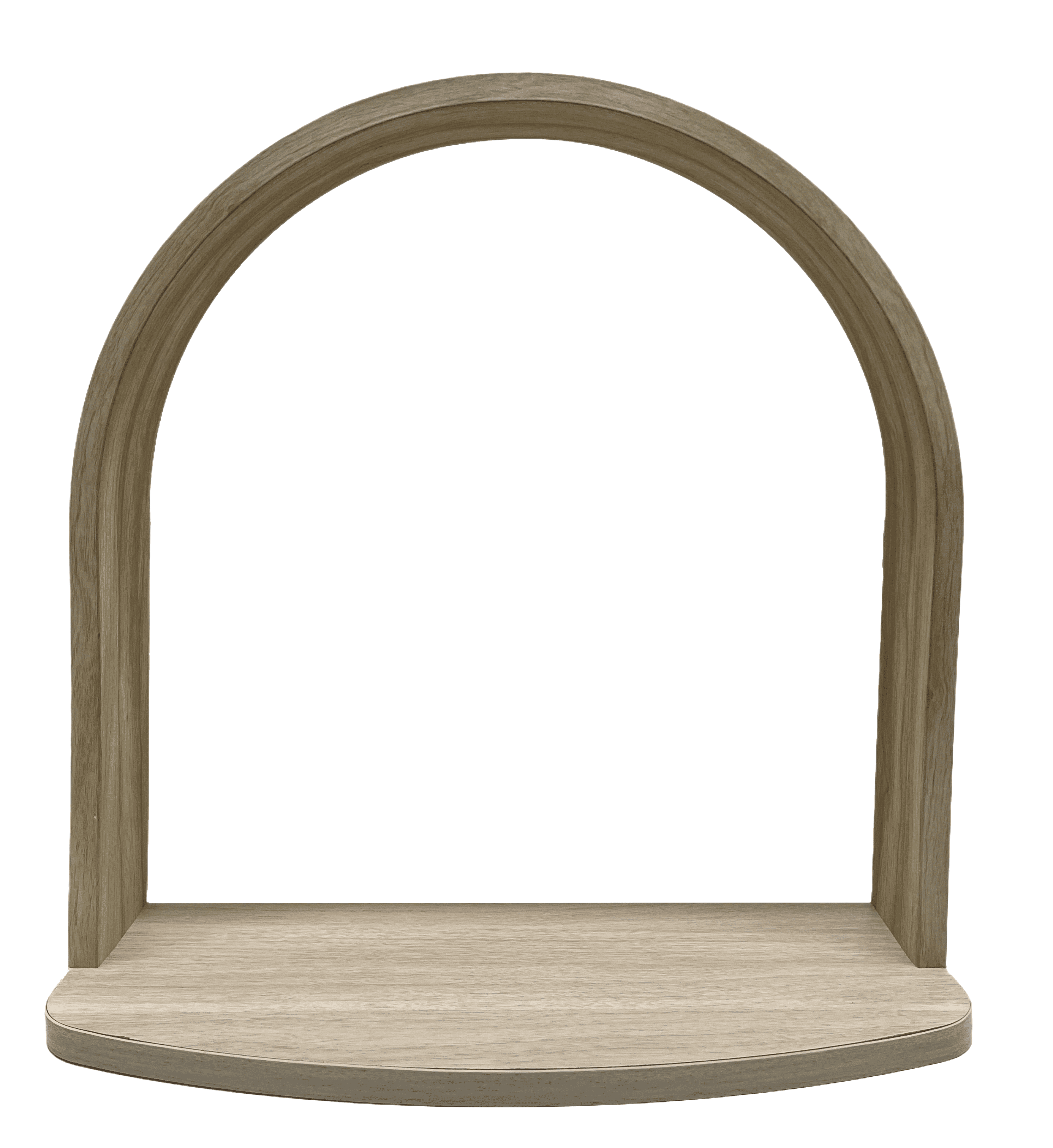 Mainstays 16 in Natural Wood Arch Floating Wall Shelf