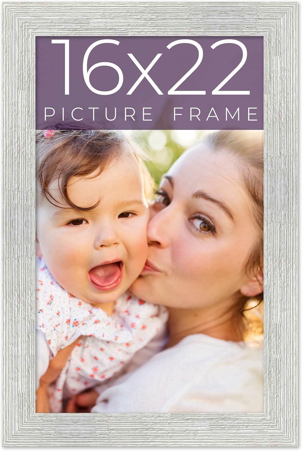16X22 Frame Barnwood White Solid Wood Picture Frame Width 1.5 Inches Interior Frame Depth 0.5
