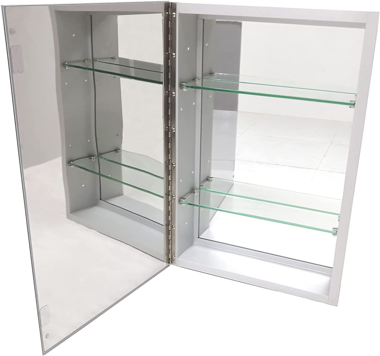 16X24" Recess Glass Mirror Vanity Bathroom Medicine Aluminum