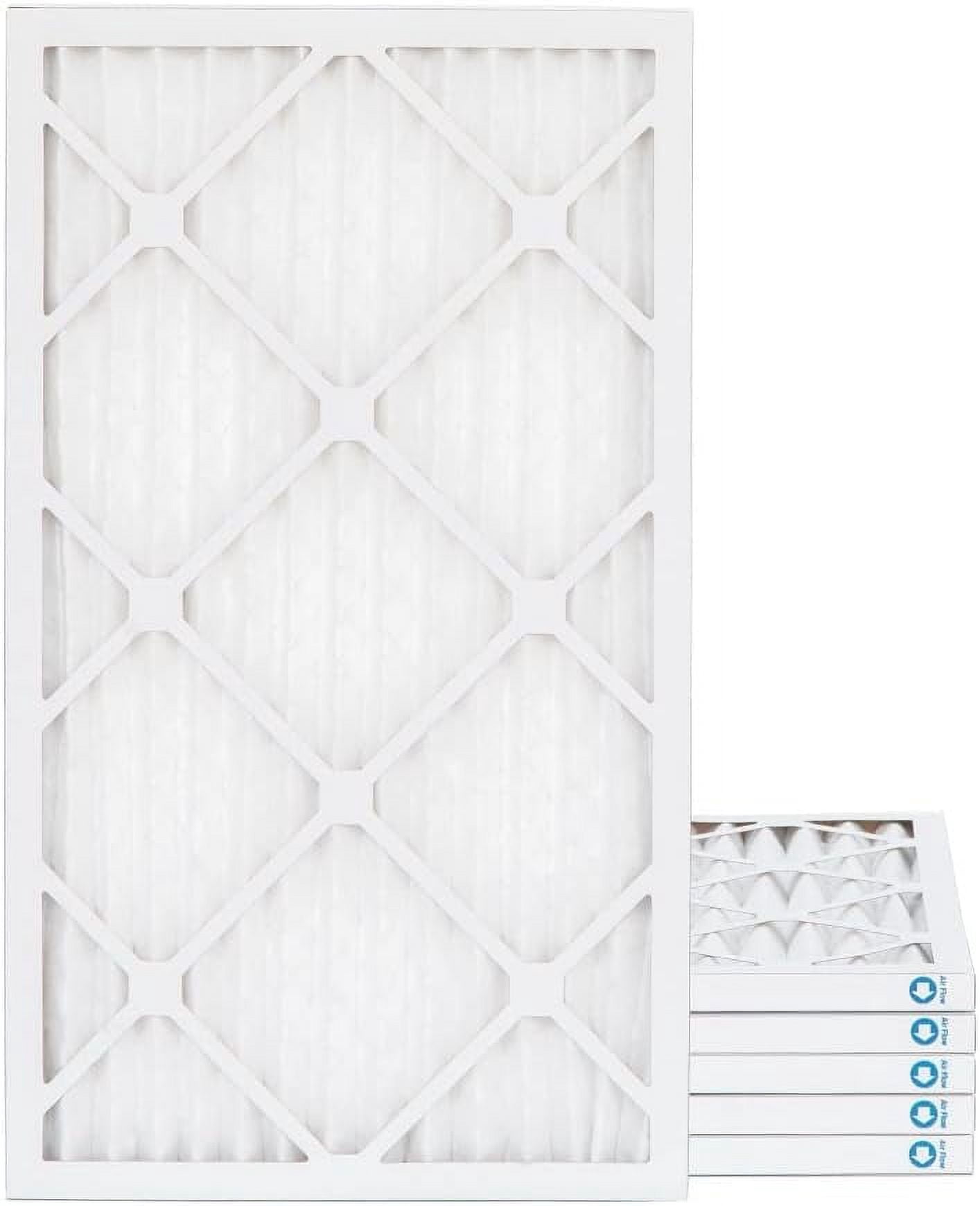 16X25x1 MERV 11, MPR 1000 Pleated Furne 1" Air Filters By Pamlico. 6 Pk. Ext Size 151/2 X 241