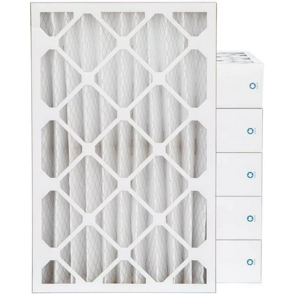 16X25x4 MERV 8 Pleated HV Furne 4'' Air Filters By Pamlico. Case Of 6. tual Size: 15-1/2 X 24-1/2 X 3-3/4, White